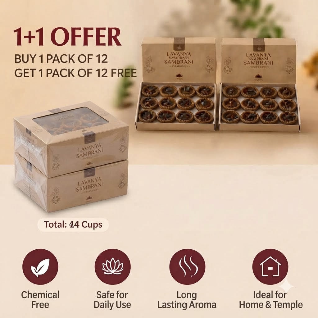 Havan Loban Guggul Dhoop Cups 1+1 Combo | 24 Premium Dhoop Cups | Pooja & Samigri