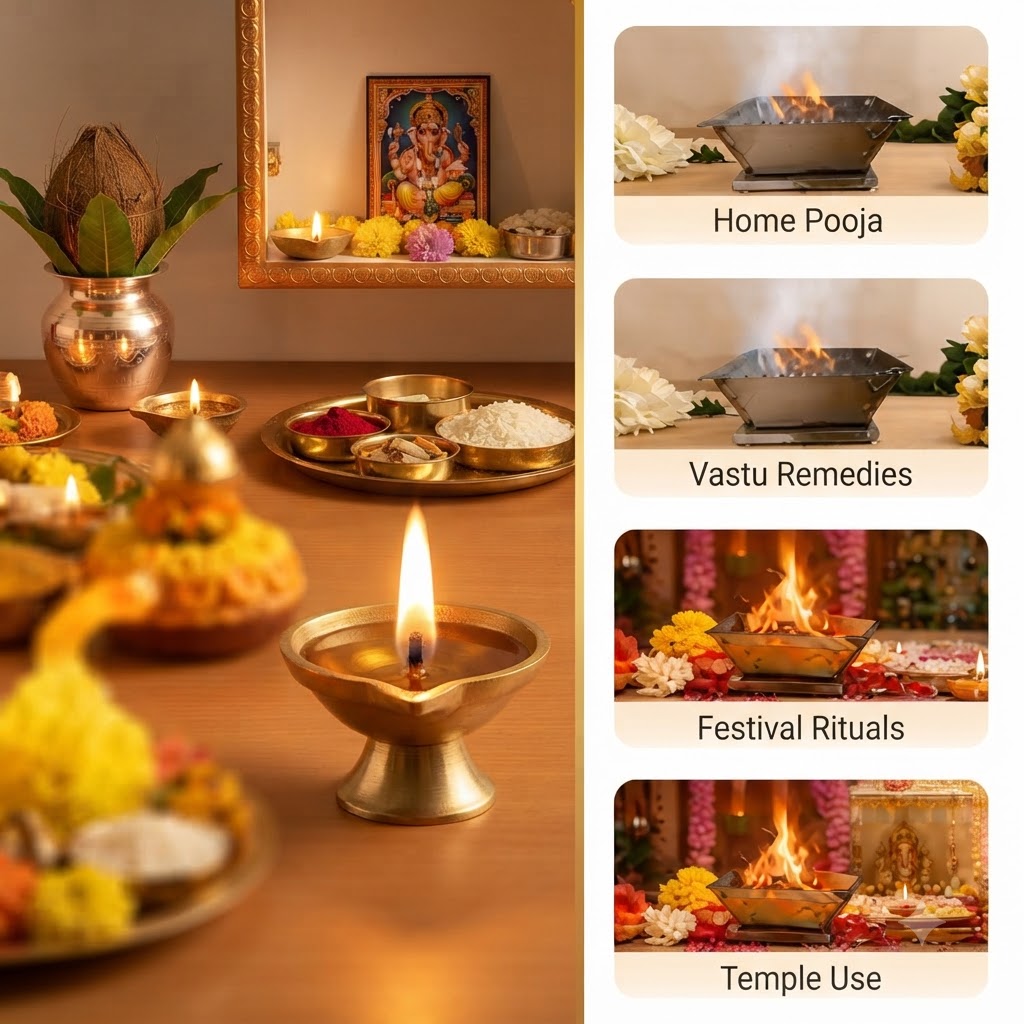 Small Metal Havan Kund