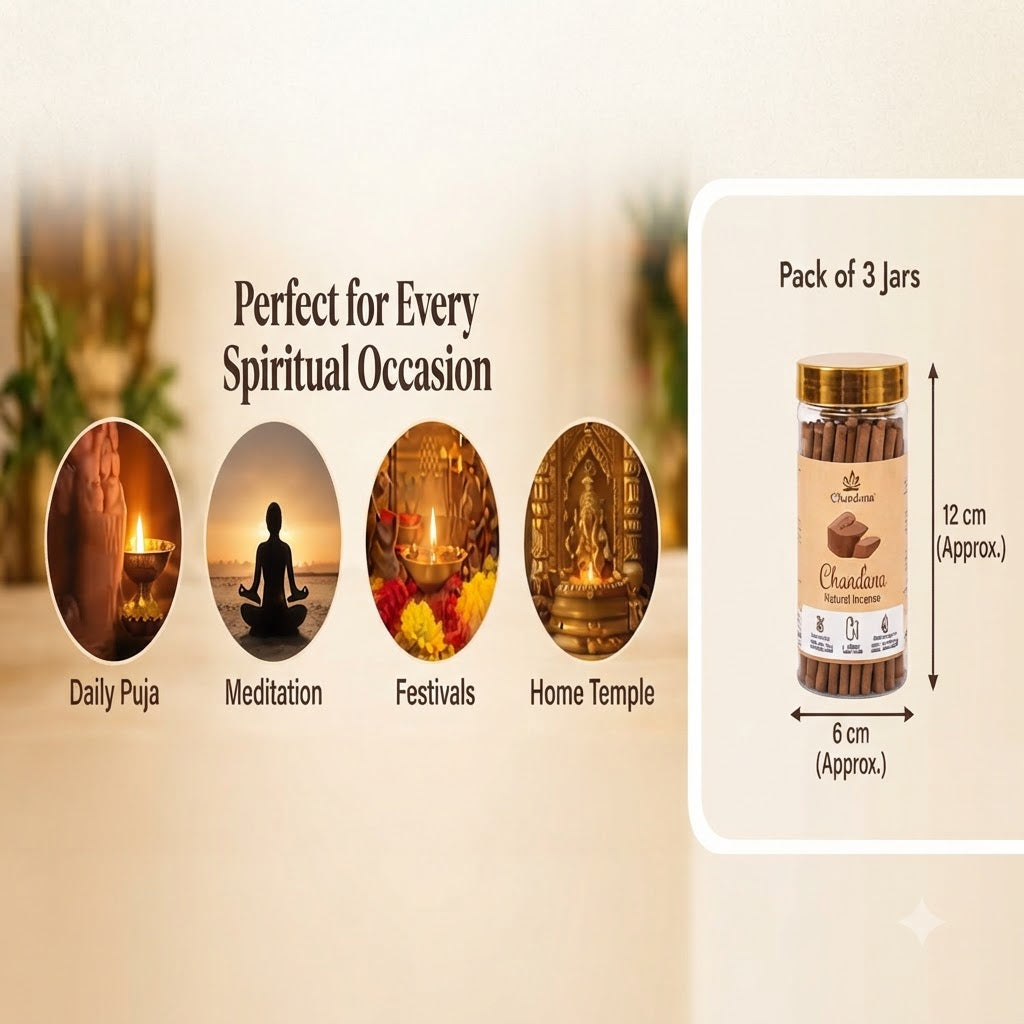 Premium Dhoop Batti Combo Pack | 3 Fragrances Combo Chandan, Gulab & Kapoor Gugal | for Puja & Home